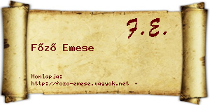Főző Emese névjegykártya